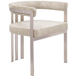 Meridian Marcello Beige Velvet Dining Chair