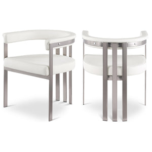 Meridian Marcello Cream Vegan Leather Dining Chair