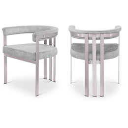 Meridian Marcello Grey Velvet Dining Chair