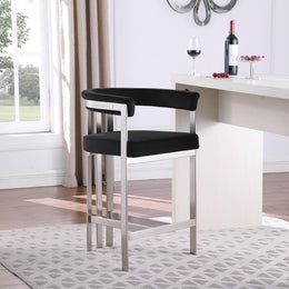 Meridian Marcello Black Velvet Counter Stool