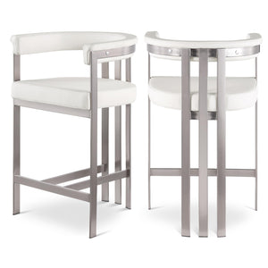 Meridian Marcello Cream Vegan Leather Counter Stool