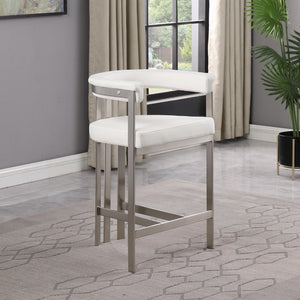 Meridian Marcello Cream Vegan Leather Counter Stool