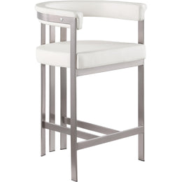 Meridian Marcello Cream Vegan Leather Counter Stool