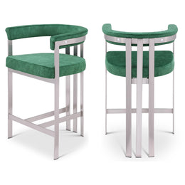 Meridian Marcello Green Velvet Counter Stool