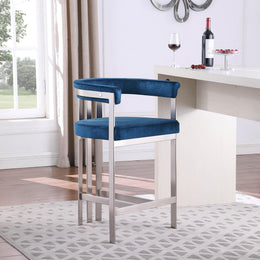 Meridian Marcello Navy Velvet Counter Stool