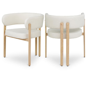 Meridian Gideon Cream Vegan Leather Dining Chair