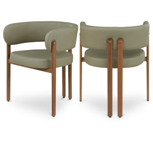 Meridian Gideon Olive Green Vegan Leather Dining Chair