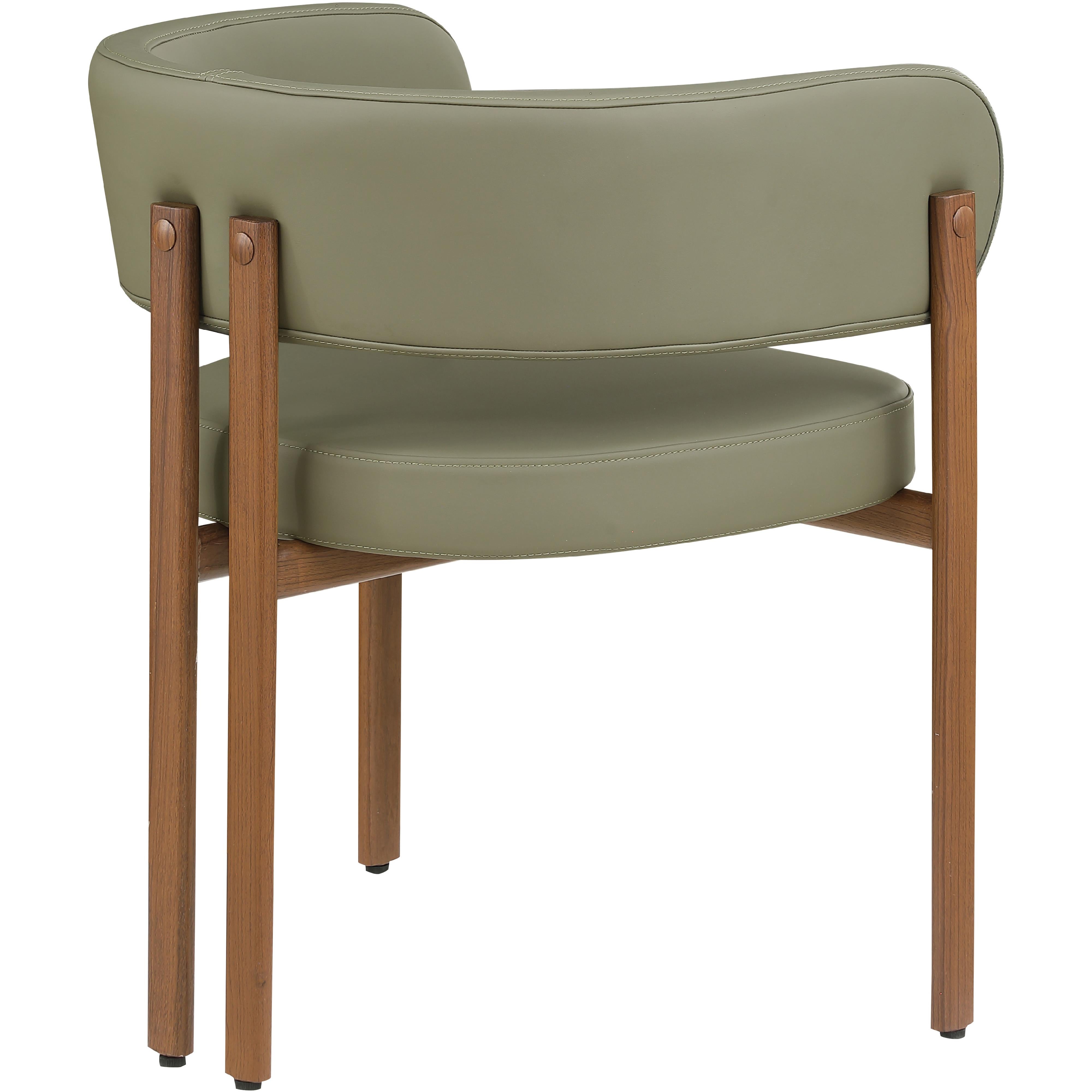 Meridian Gideon Olive Green Vegan Leather Dining Chair