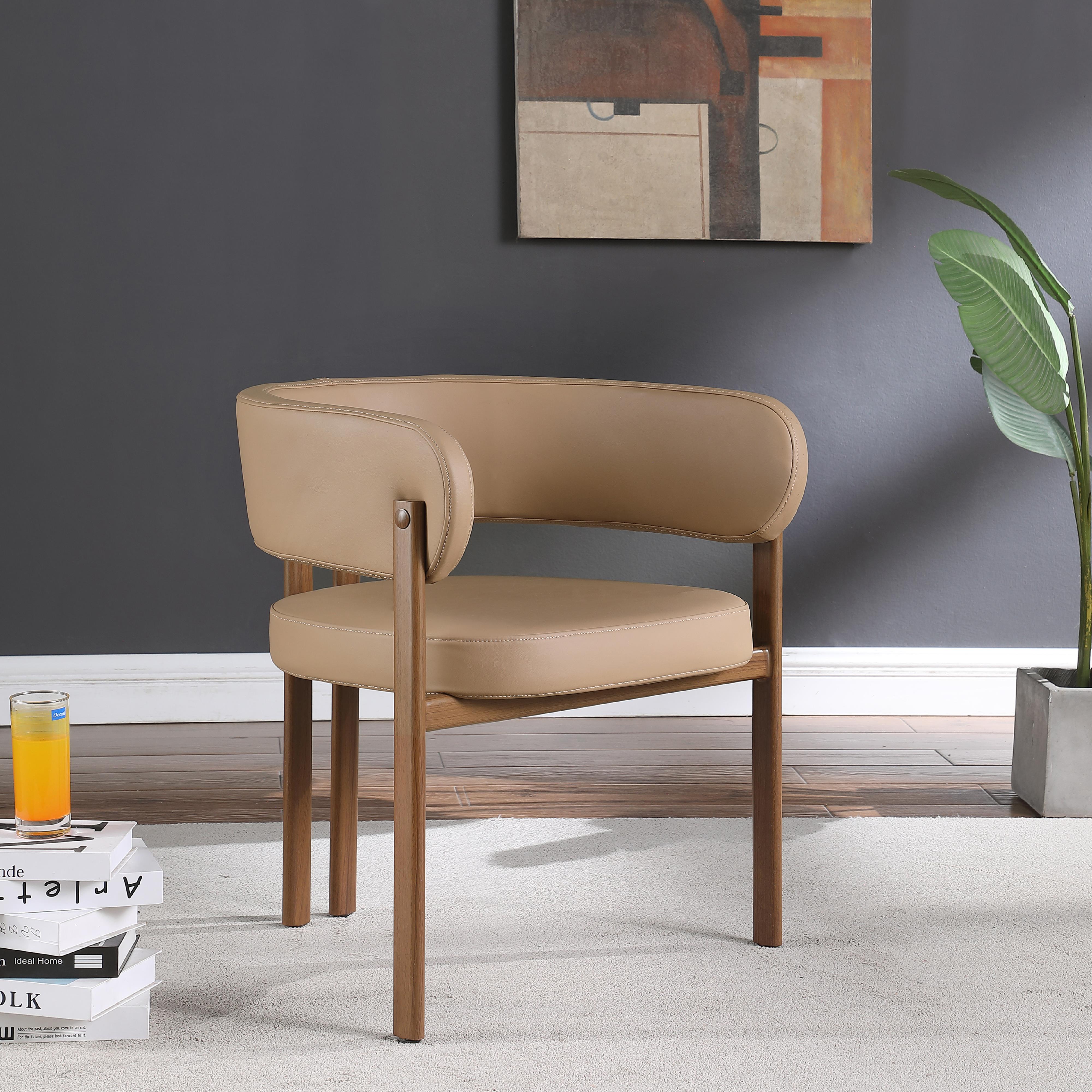 Meridian Gideon Tan Vegan Leather Dining Chair