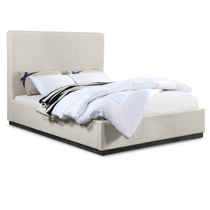 Meridian Alfie Beige Linen Textured Fabric King Bed