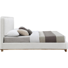 Meridian Nolita Cream Linen Textured Fabric King Bed
