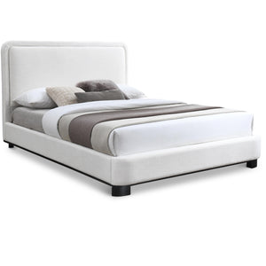 Meridian Nolita Cream Linen Textured Fabric Full Bed
