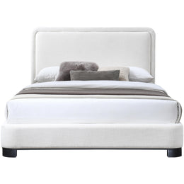 Meridian Nolita Cream Linen Textured Fabric Full Bed