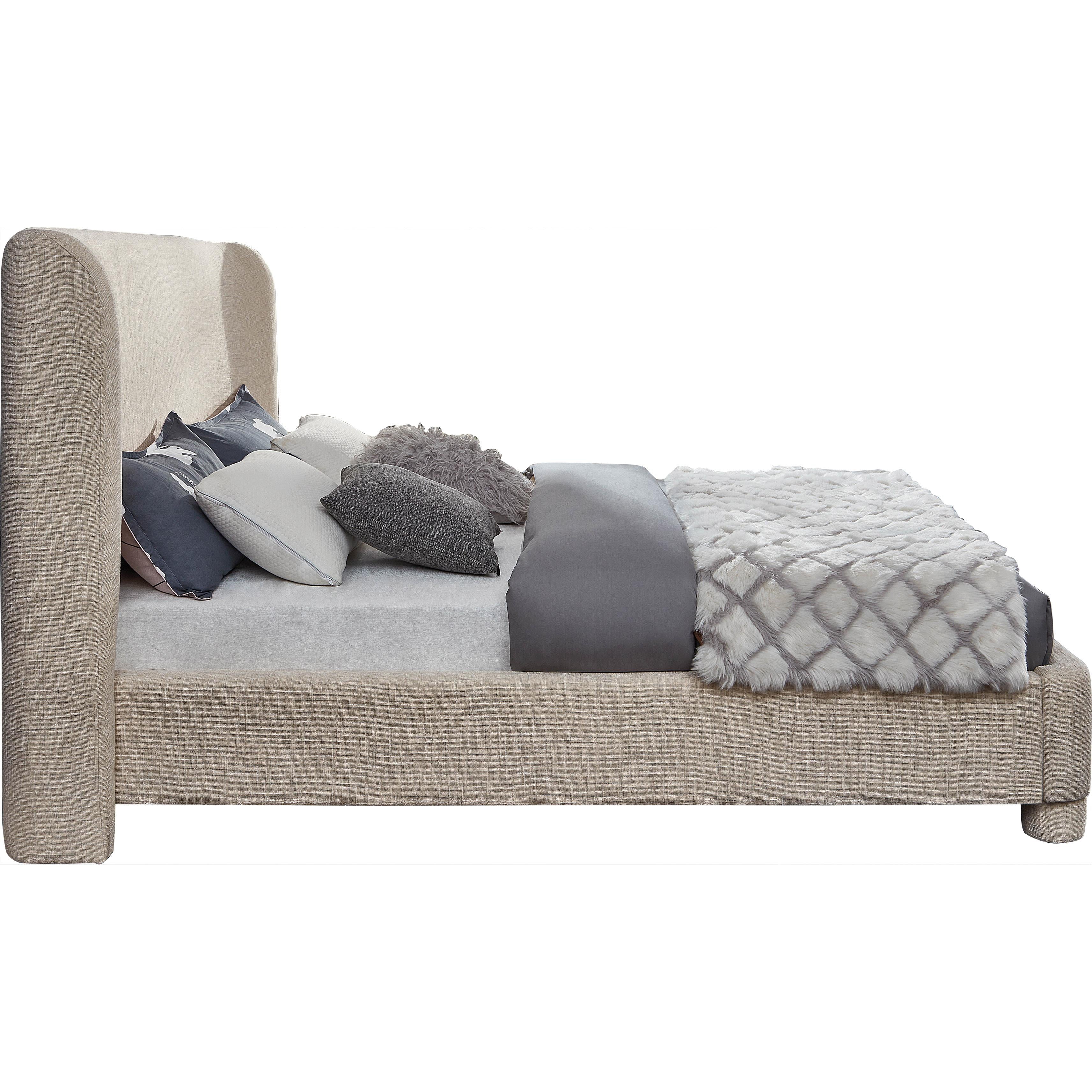 Meridian Penny Beige Polyester Fabric Full Bed