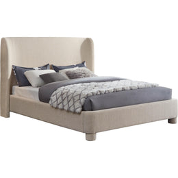 Meridian Penny Beige Polyester Fabric Queen Bed