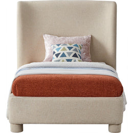 Meridian Penny Beige Polyester Fabric Twin Bed