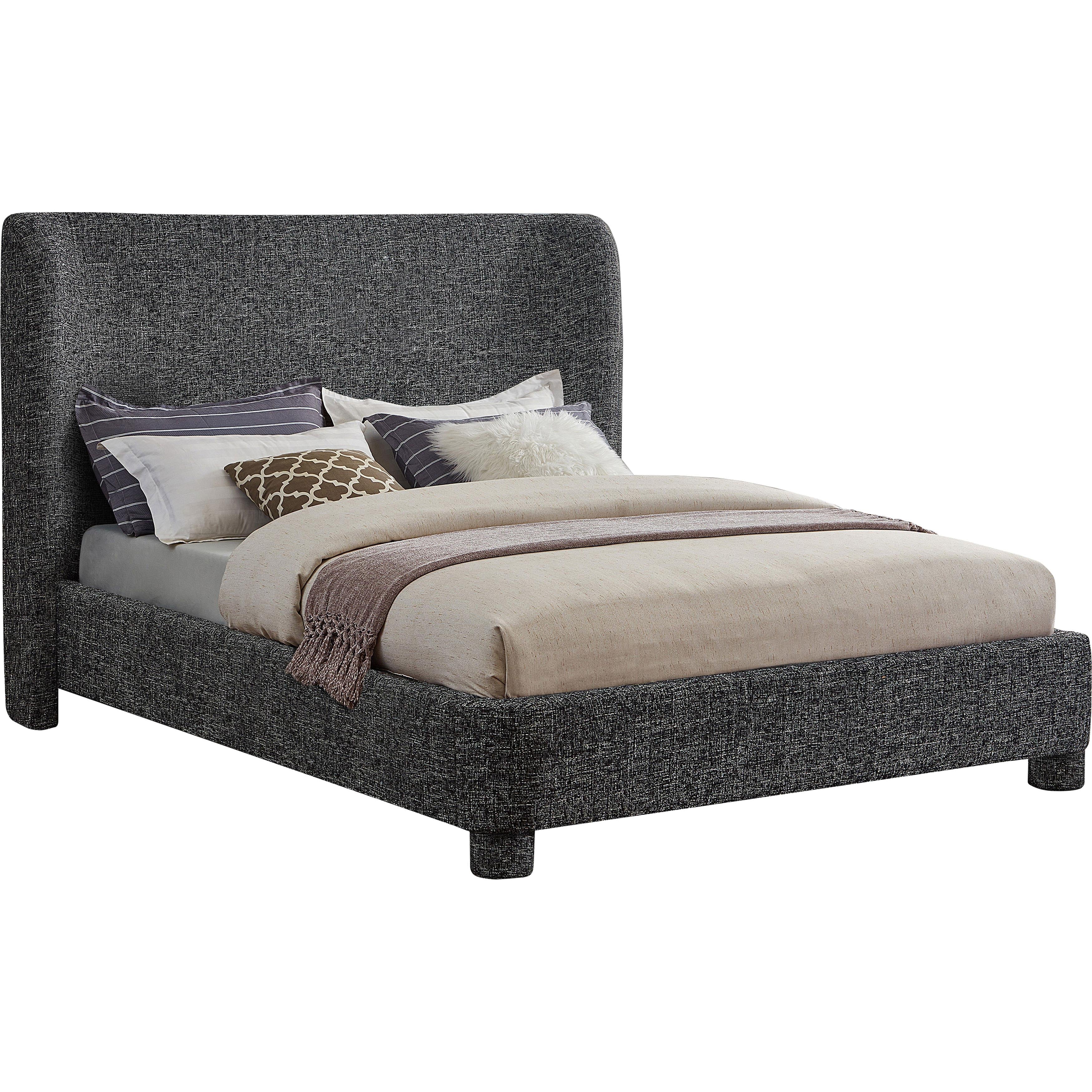 Meridian Penny Black Polyester Fabric Full Bed