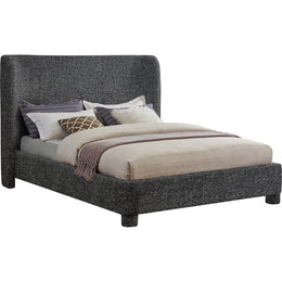 Meridian Penny Black Polyester Fabric Queen Bed