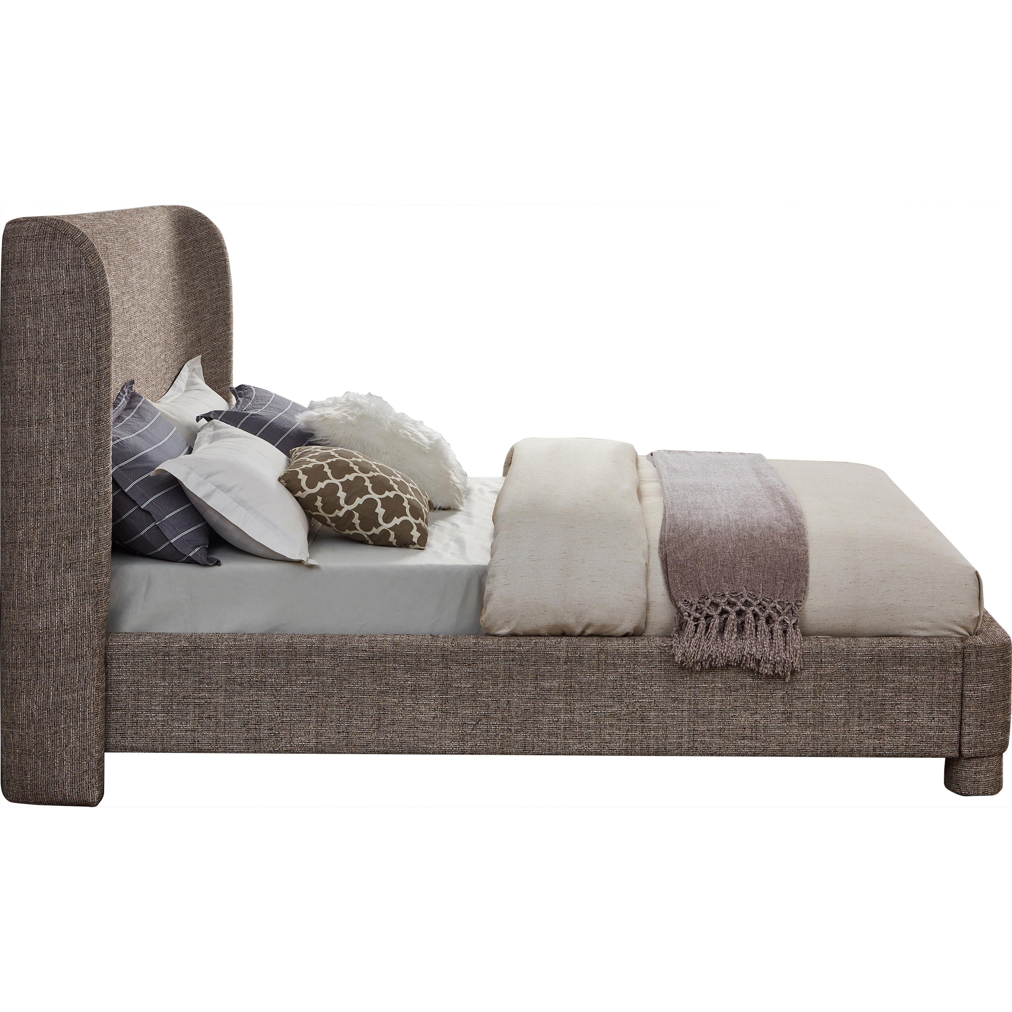 Meridian Penny Brown Polyester Fabric Queen Bed