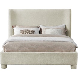Meridian Penny Cream Chenille Fabric Full Bed