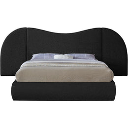 Meridian Everest Black Boucle Fabric Queen Bed (3 Boxes)