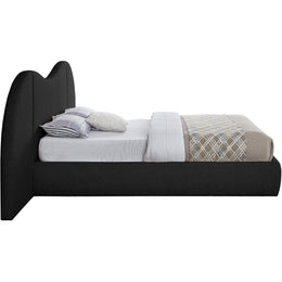 Meridian Everest Black Boucle Fabric Queen Bed (3 Boxes)