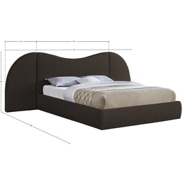 Meridian Everest Brown Boucle Fabric King Bed (3 Boxes)