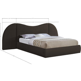 Meridian Everest Brown Boucle Fabric Queen Bed (3 Boxes)