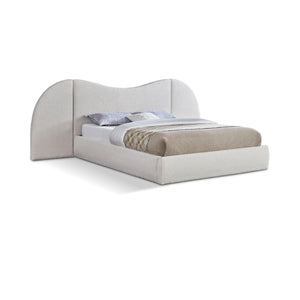 Meridian Everest Cream Boucle Fabric King Bed (3 Boxes)