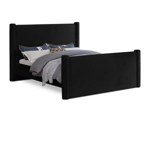 Meridian Elias Black Velvet Full Bed