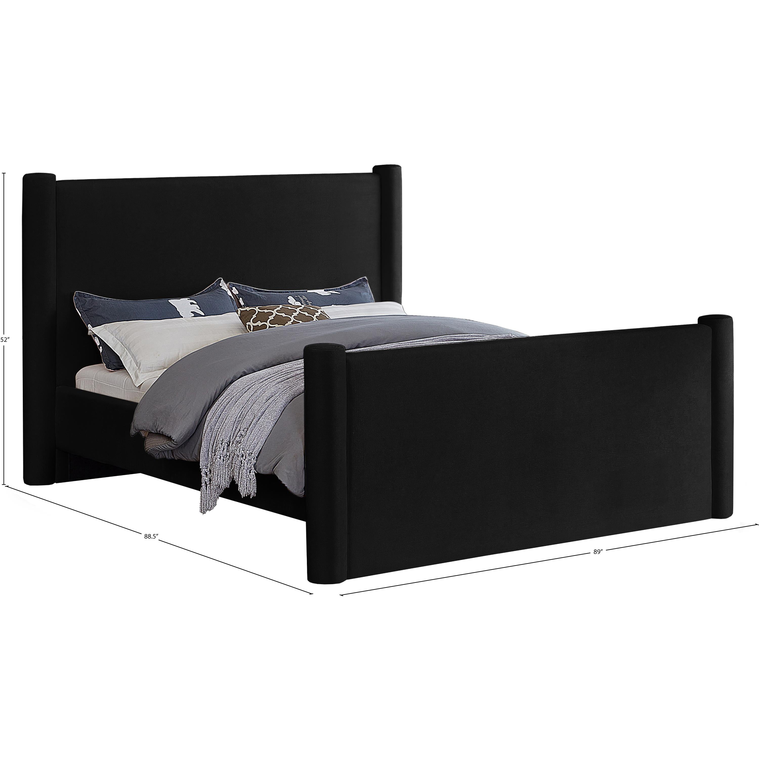 Meridian Elias Black Velvet King Bed