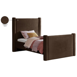 Meridian Elias Brown Velvet Twin Bed