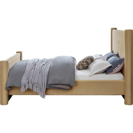 Meridian Elias Camel Velvet Full Bed