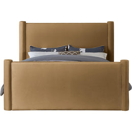 Meridian Elias Saddle Velvet Full Bed