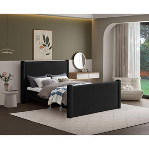 Meridian Elias Black Boucle Fabric King Bed