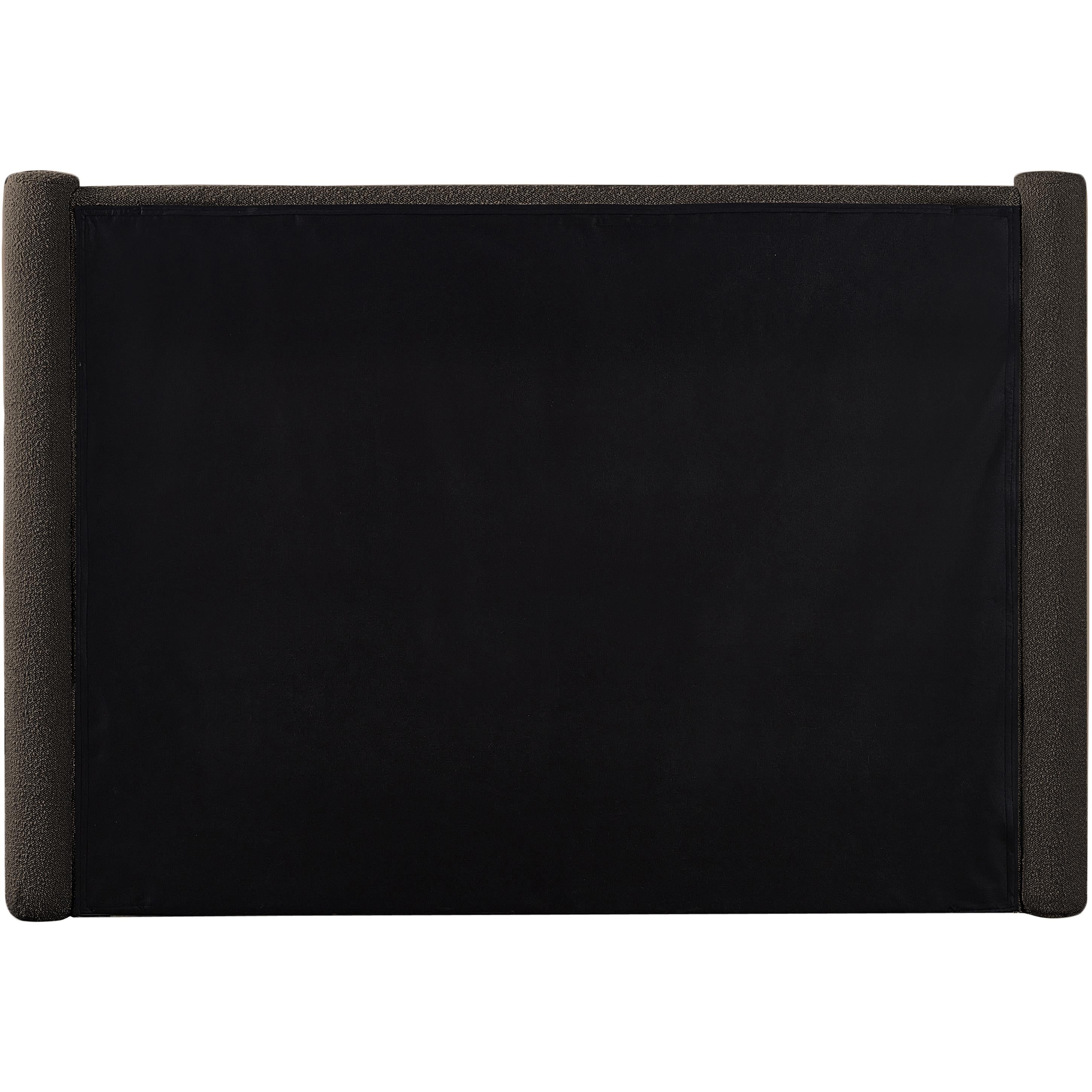 Meridian Elias Brown Boucle Fabric King Bed