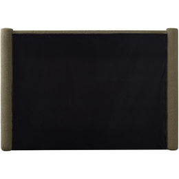 Meridian Elias Olive Green Boucle Fabric Full Bed