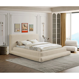 Meridian Dane Beige Teddy Fabric King Bed (3 Boxes)