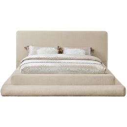 Meridian Dane Beige Teddy Fabric King Bed (3 Boxes)