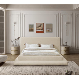 Meridian Dane Beige Teddy Fabric King Bed (3 Boxes)