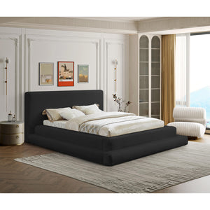 Meridian Dane Black Teddy Fabric Queen Bed (3 Boxes)