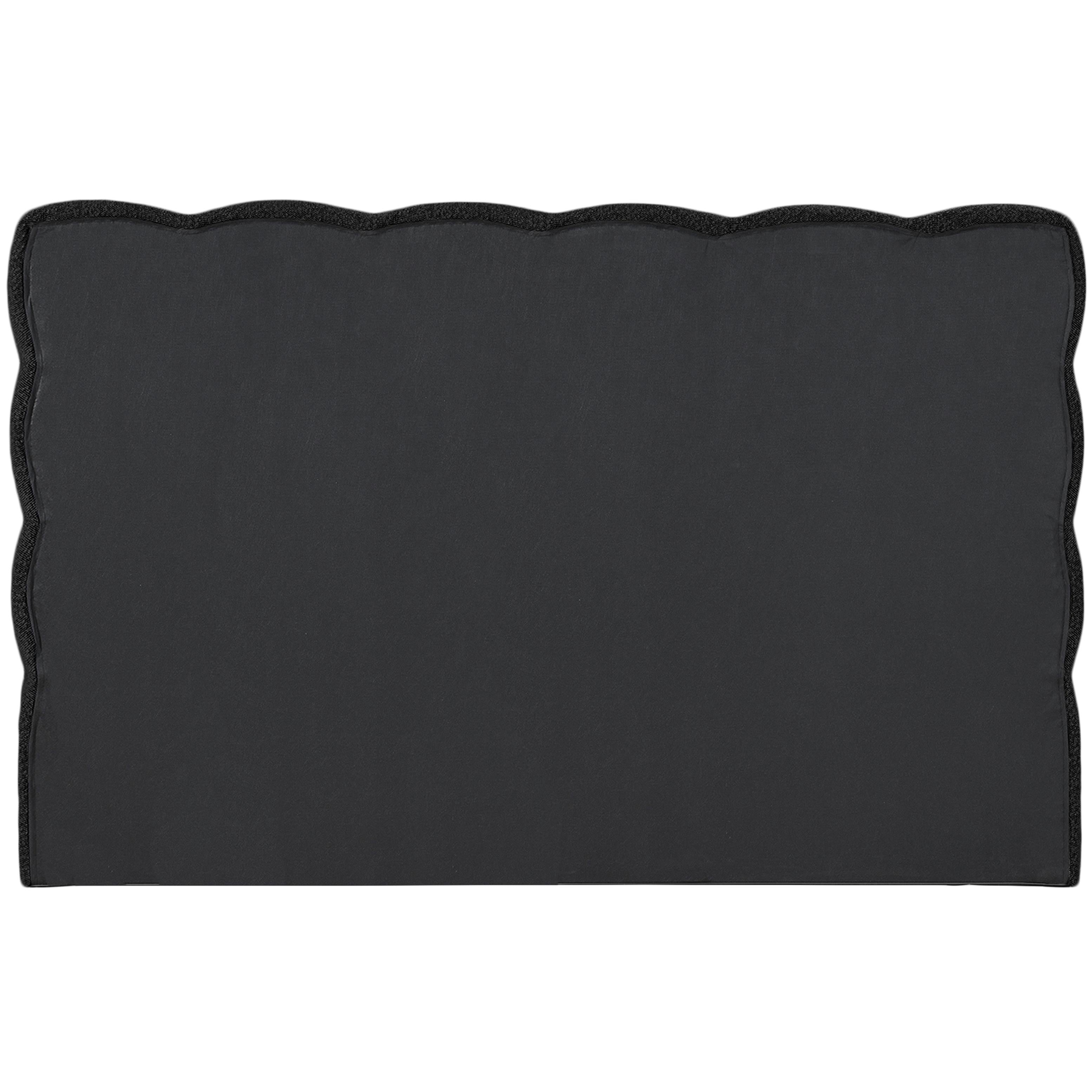 Meridian Deco Black Boucle Fabric Full Bed (3 Boxes)