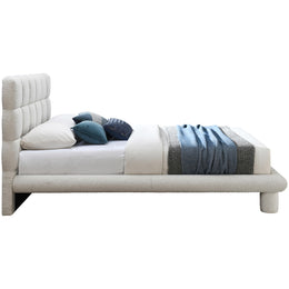 Meridian Deco Cream Boucle Fabric Full Bed (3 Boxes)