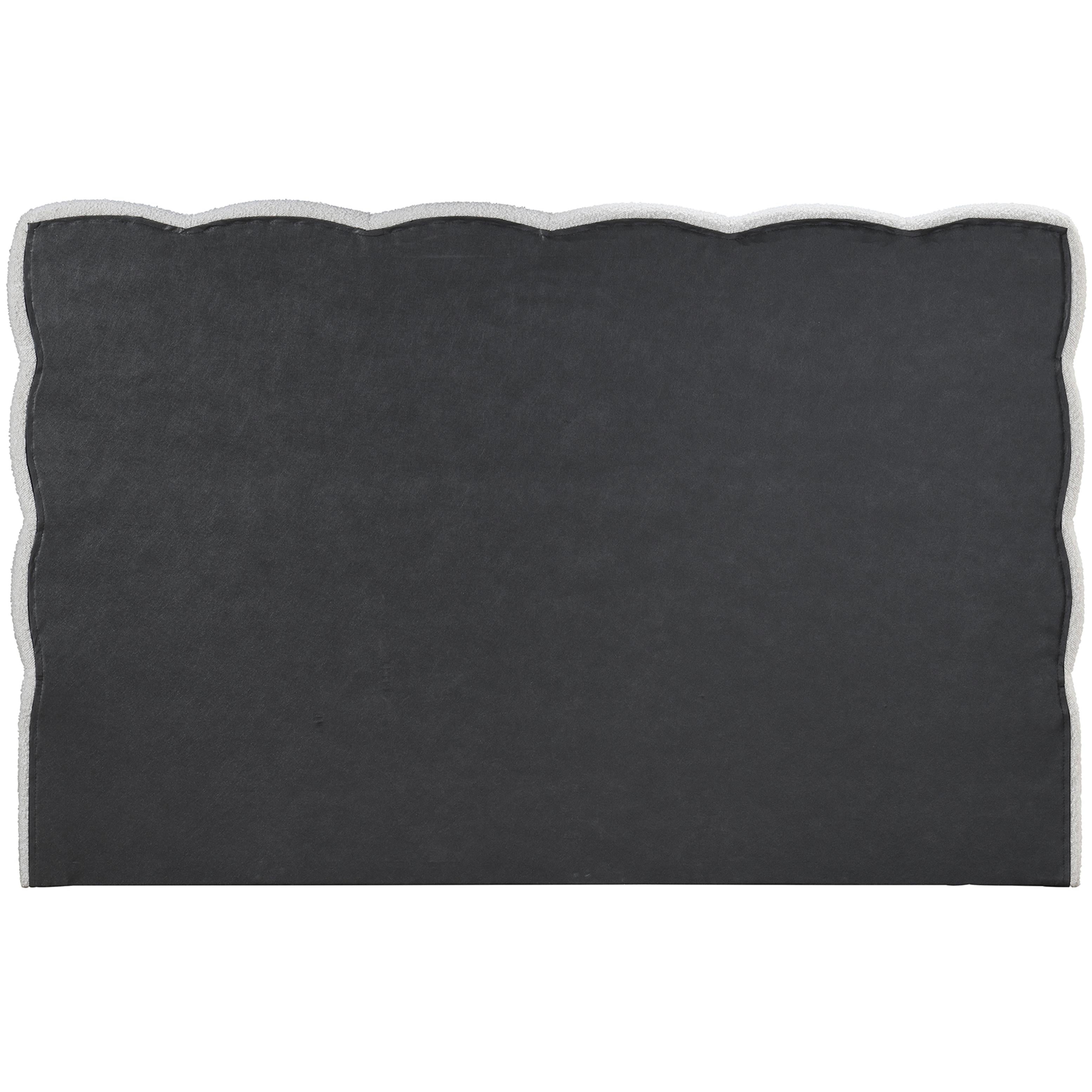 Meridian Deco Cream Boucle Fabric King Bed (3 Boxes)