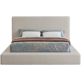 Meridian Devin Cream Linen Textured Fabric King Bed