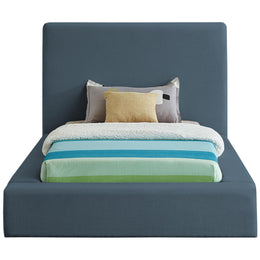 Meridian Devin Navy Linen Textured Fabric Twin Bed