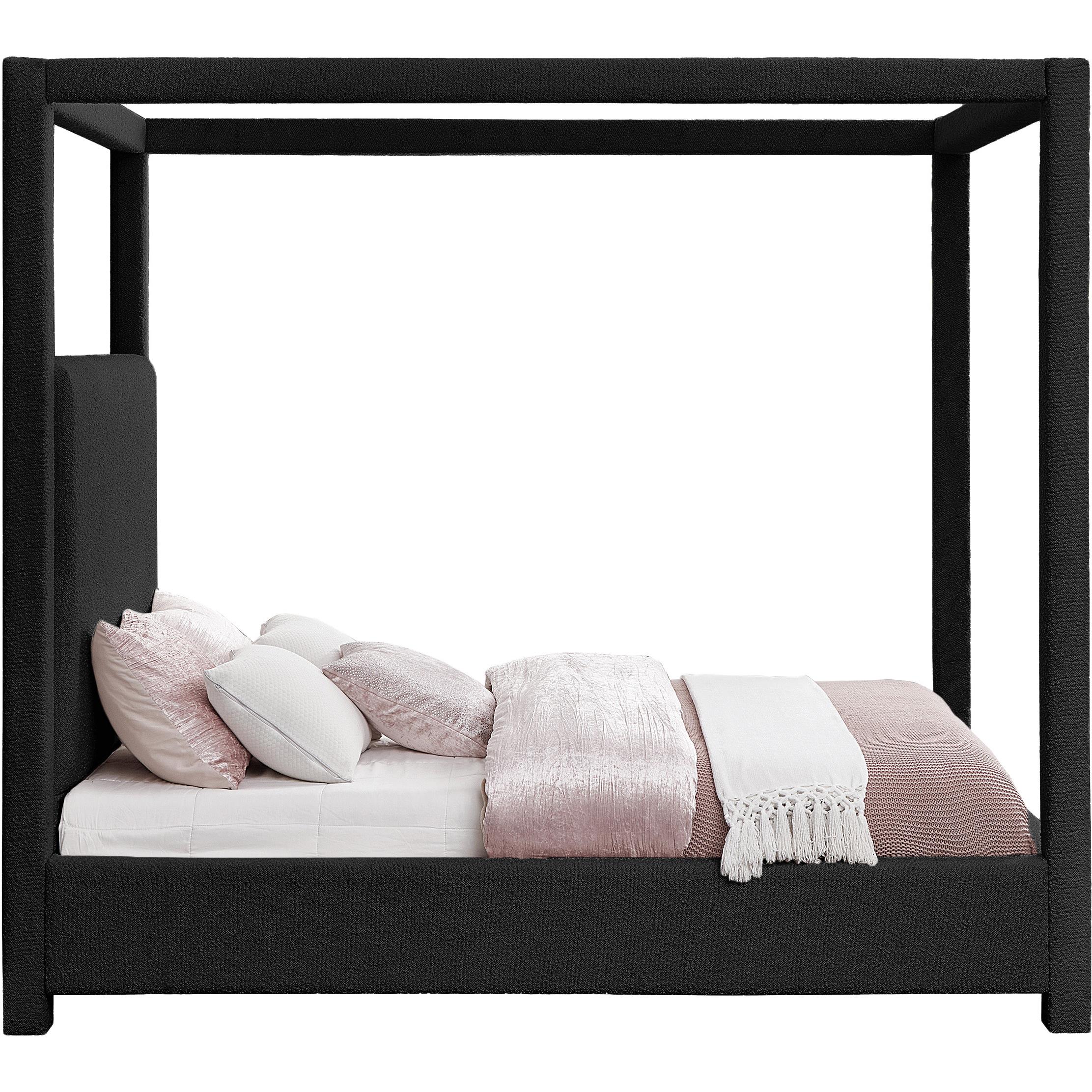 Meridian Eden Black Boucle Fabric King Bed (3 Boxes)