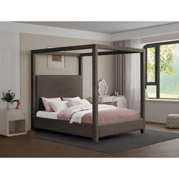 Meridian Eden Brown Boucle Fabric King Bed (3 Boxes)