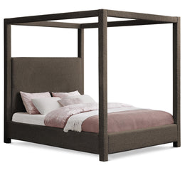 Meridian Eden Brown Boucle Fabric Queen Bed (3 Boxes)