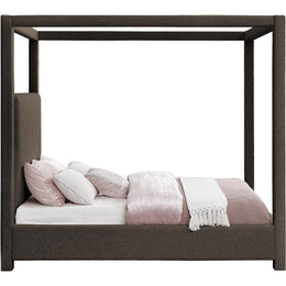 Meridian Eden Brown Boucle Fabric Queen Bed (3 Boxes)
